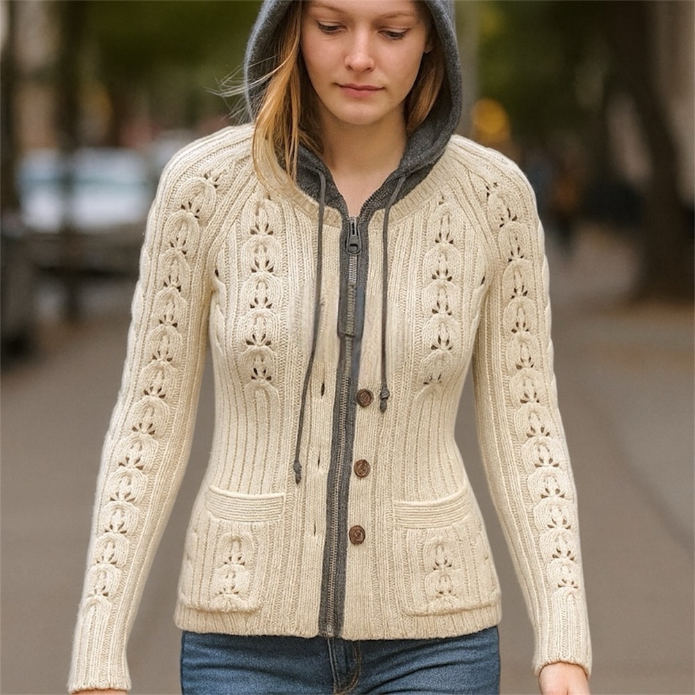 Moncler Webber+Ahaus 2012 Sport Collection Cashmere and wool hooded Cardigan, XS